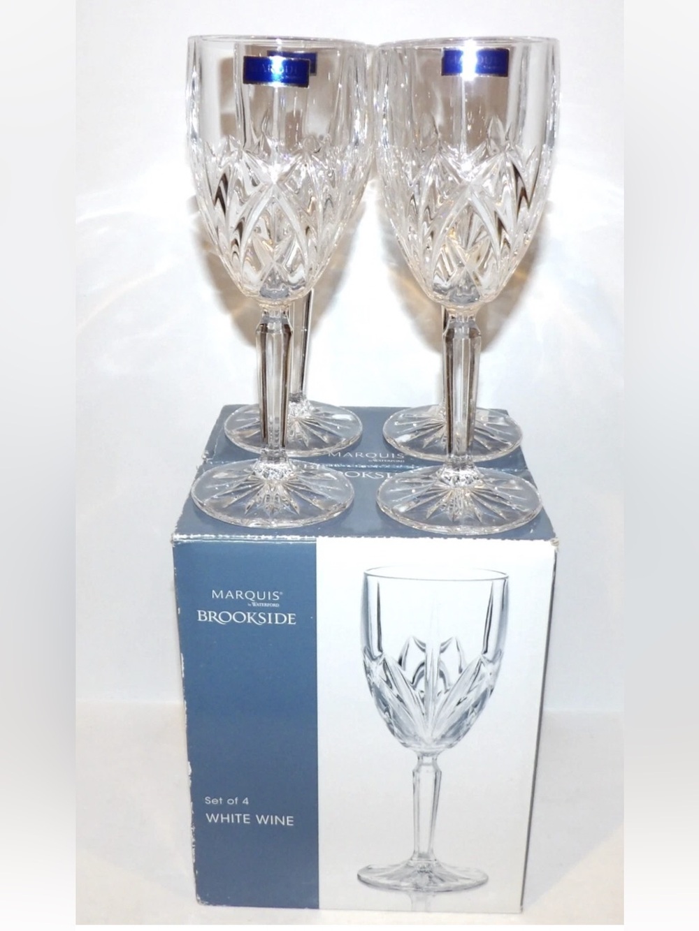 Marquis by Waterford Brookside Clear Crystal-Style White Wine Glasses - Set of 4